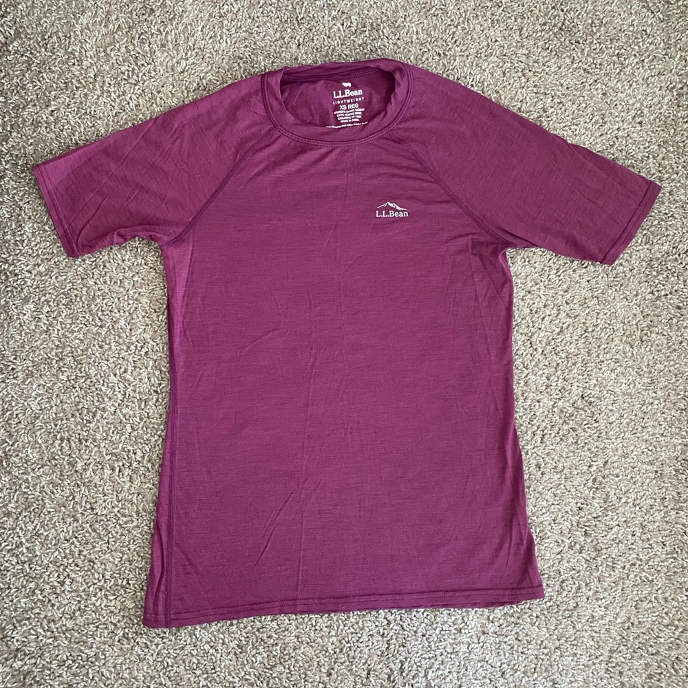 L.L. Bean Cresta Ultralight 150 Merino Short-Sleeve Tee Women’s XS Bramble Berry